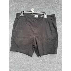 H&M Chino Shorts Mens 33 Black Regular Fit Cotton Stretch Summer Casual